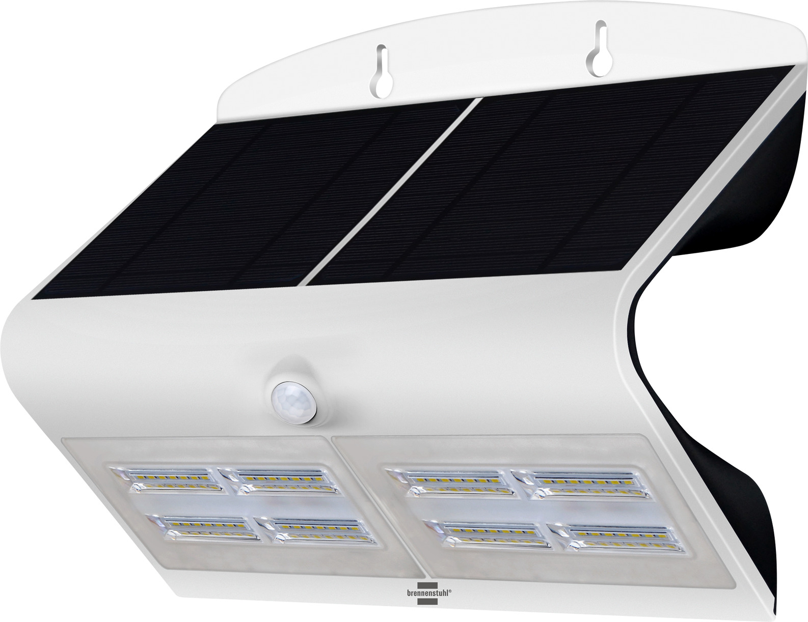 LED Solarwandleuchte mit Sensor SOL WAVE 800, mit Dämmerungssensor und  Bewegungsmelder, IP65, 6,8W, 800lm, weiss/schwarz | brennenstuhl® | Solarleuchten