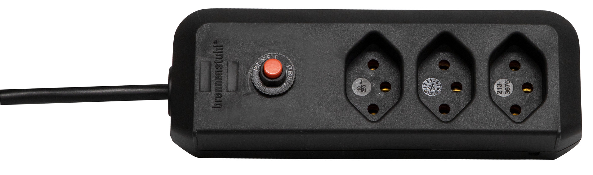 cleverLINE multiprise 3 prises noir 1,5m H05VV-F 3G1,0 avec interrupteur  *CH*