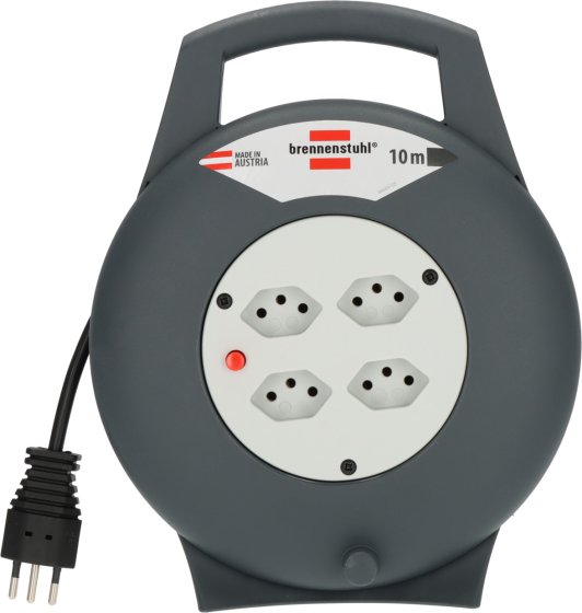 VL-X Vario-Line Kabelbox, 4-fach schwarz/lichtgrau, Kabel 10m H05VV-F 3G1,0 *CH* - Produktansicht