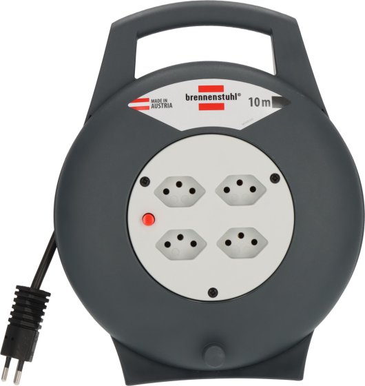 VL-X Vario-Line Kabelbox, 4-fach schwarz/lichtgrau, Kabel 10m H05VV-F 3G1,0 *CH* - Produktansicht