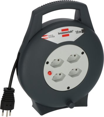 VL-X Vario-Line Kabelbox, 4-fach schwarz/lichtgrau, Kabel 10m H05VV-F 3G1,0 *CH*