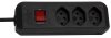 cleverLINE Steckdosenleiste 3-fach schwarz 1,5m H05VV-F 3G1,0 mit Schalter *CH*