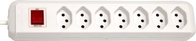 cleverLINE Steckdosenleiste 7-fach weiss 2m H05VV-F 3G1,0 mit Schalter *CH*