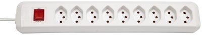 cleverLINE Steckdosenleiste 9-fach weiss 2m H05VV-F 3G1,0 mit Schalter *CH*