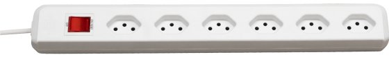 cleverLINE Steckdosenleiste 6-fach 90° weiss 2m H05VV-F 3G1,0 mit Schalter *CH*
 - Produktbild