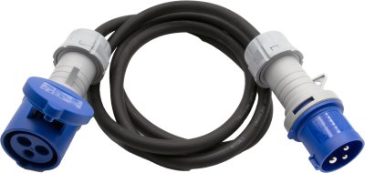CEE Verl&auml;ngerungskabel (Gummi-Neopren), CEE-Kupplung und CEE-Stecker 230V/16A, Kabel 10m H07RN-F 3G2,5 schwarz