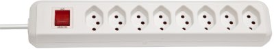 cleverLINE Steckdosenleiste 8-fach weiss 2m H05VV-F 3G1,0 mit Schalter *CH*