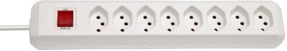 cleverLINE Steckdosenleiste 8-fach weiss 2m H05VV-F 3G1,0 mit Schalter *CH*
 - Produktbild