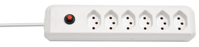 cleverLINE Steckdosenleiste 6-fach weiss 2m H05VV-F 3G1,0 *CH*