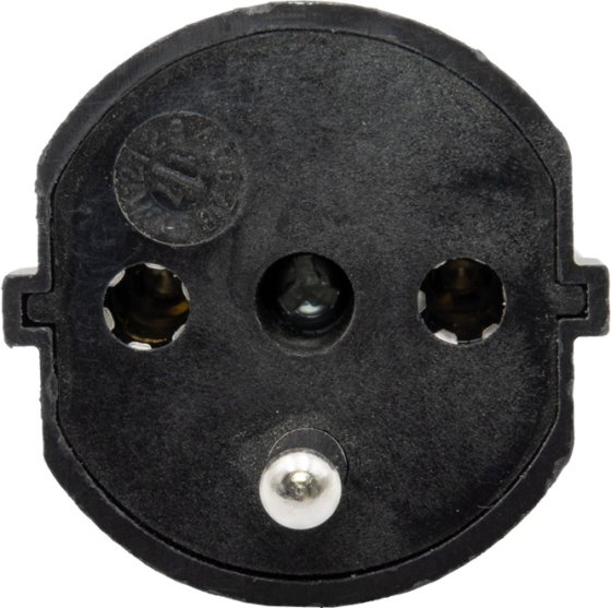Fix-Adapter DE auf CH schwarz 230V 3-polig ohne Hülse - Produktansicht