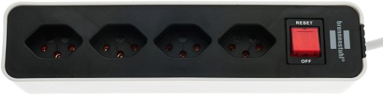 Ecolor Steckdosenleiste 4-fach weiss/schwarz 1,5m H05VV-F 3G1,0 mit Schalter *CH* - Produktbild