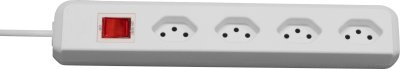 cleverLINE Steckdosenleiste 4-fach 90&deg; weiss 1,5m H05VV-F 3G1,0 mit Schalter *CH*