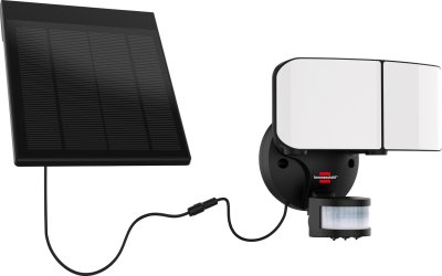 Solar LED Wandleuchte SOL WL 900, Empfindlichkeitsregler, PIR-Bewegungsmelder, separater Solar-Panel, IP44, 24x SMD LED's, 13W, 900lm, schwarz