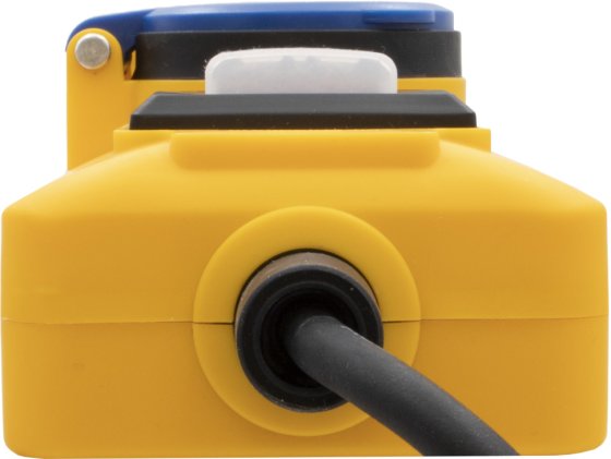 Super-Solid Steckdosenverteiler 5x T13 Steckdosen, T13 Stecker, 3m H05RN-F 3G1,0 gelb/blau, IP55 - Produktansicht