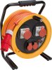 Brobusta 380 CEE-Kalbelrolle für Ausseneinsatz, 2x Steckdose T25, 2x CEE Steckdosen, CEE Stecker, 40m AT-N07V3V3-F 5G2,5, orange, CH Stecksystem IP55