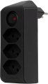 cleverLINE Abzweigstecker 3-fach schwarz mit Schalter, drehbar bis 300° mit Aufhänger *CH* - Produktbild