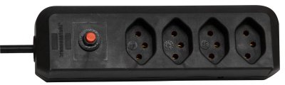 cleverLINE Steckdosenleiste 4-fach schwarz 3m H05VV-F 3G1,0 *CH*