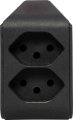 cleverLINE Abzweigstecker 2-fach schwarz, drehbar bis 300° ohne Aufhänger *CH* - Produktansicht