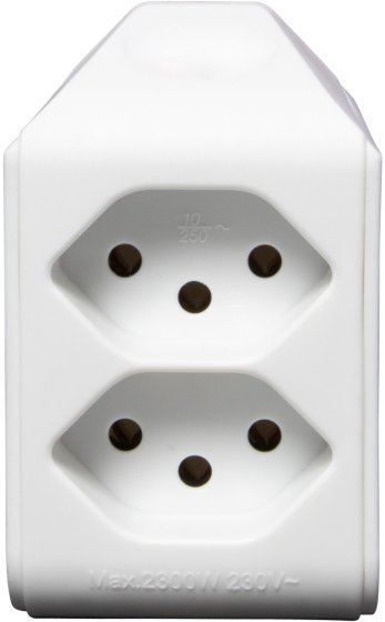 cleverLINE Abzweigstecker 2-fach weiss, drehbar bis 300° ohne Aufhänger *CH*  - Produktansicht