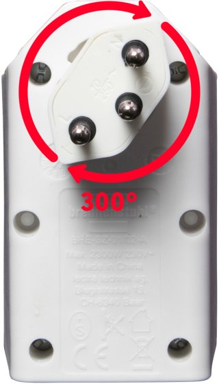 cleverLINE Abzweigstecker 2-fach weiss, drehbar bis 300° ohne Aufhänger *CH*  - Produktansicht