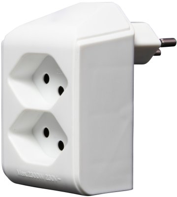 cleverLINE Abzweigstecker 2-fach weiss, drehbar bis 300° ohne Aufhänger *CH* 