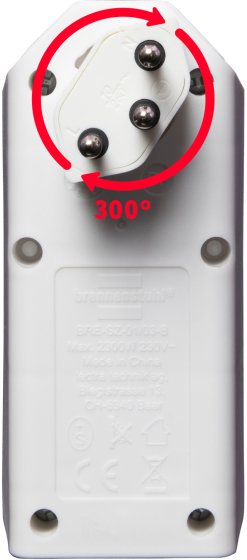 cleverLINE Abzweigstecker 3-fach weiss, drehbar bis 300° ohne Aufhänger *CH*  - Produktansicht