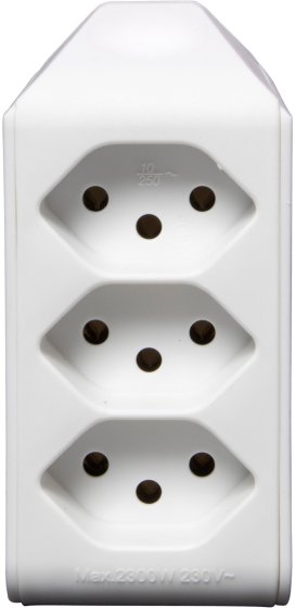 cleverLINE Abzweigstecker 3-fach weiss, drehbar bis 300° ohne Aufhänger *CH*  - Produktansicht