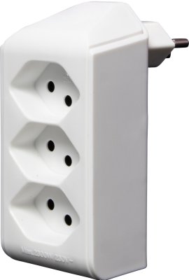 cleverLINE Abzweigstecker 3-fach weiss, drehbar bis 300° ohne Aufhänger *CH* 