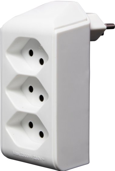 cleverLINE Abzweigstecker 3-fach weiss, drehbar bis 300° ohne Aufhänger *CH*  - Produktbild