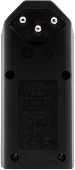 cleverLINE Abzweigstecker 2-fach schwarz mit Schalter, drehbar bis 300° ohne Aufhänger *CH* - Produktansicht