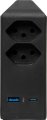 cleverLINE Abzweigstecker 2-fach schwarz mit USB Typ-A und Typ-C, drehbar bis 300° ohne Aufhänger *CH* - Produktansicht
