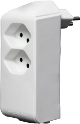 cleverLINE Abzweigstecker 2+1 fach weiss, drehbar bis 300&deg; ohne Aufh&auml;nger *CH* 
