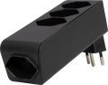 cleverLINE Abzweigstecker 3+1 fach schwarz, drehbar bis 300° ohne Aufhänger *CH* 

 - Produktansicht