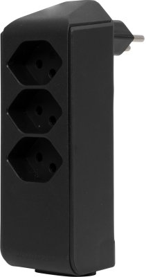 cleverLINE Abzweigstecker 3+1 fach schwarz, drehbar bis 300&deg; ohne Aufh&auml;nger *CH* 

