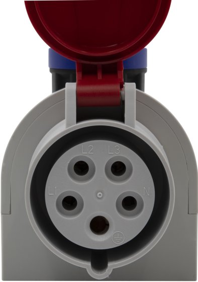 Kombi-Wandsteckdose mit CEE 230V/16A und T23 3-polig  IP44 - Produktansicht