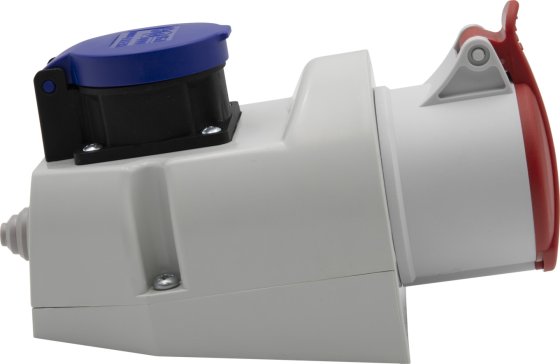 Kombi-Wandsteckdose mit CEE 230V/16A und T23 3-polig  IP44 - Produktansicht