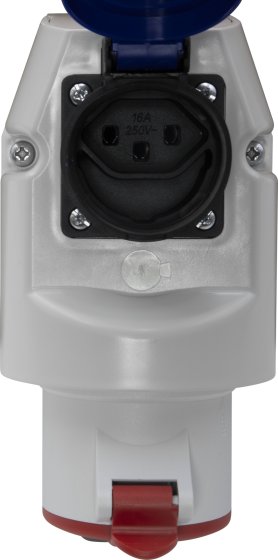 Kombi-Wandsteckdose mit CEE 230V/16A und T23 3-polig  IP44 - Produktansicht