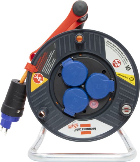 Garant ST 240 Kabelrolle, 3x Steckdose T13, Stecker T13, 25m H07BQ-F 3G1,5 orange, CH Stecksystem IP55 - Produktansicht