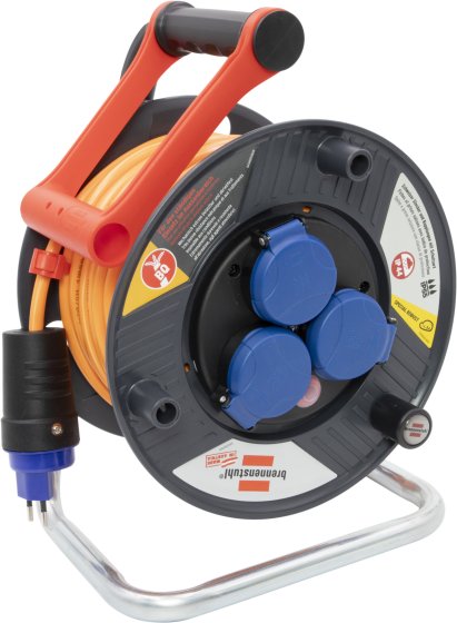 Garant ST 240 Kabelrolle, 3x Steckdose T13, Stecker T13, 25m H07BQ-F 3G1,5 orange, CH Stecksystem IP55 - Produktbild