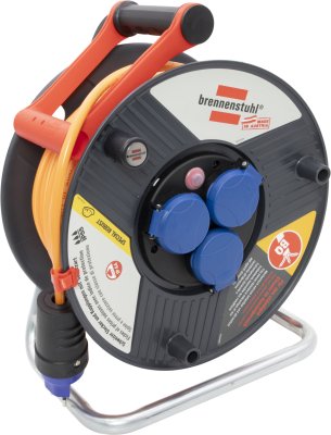 Garant ST 290 Kabelrolle, 3x Steckdose T13, Stecker T13, 50m H07BQ-F 3G1,5 orange, CH Stecksystem IP55