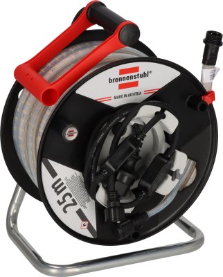 LED-Lichtschlauch BS2540SI D auf Aufbewahrungstrommel, 25m, 4000K, beidseitig, 2m H07RN-F 2X1,5 Typ 11 (IP55) *CH*