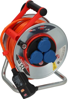 Garant&reg; Kabeltrommel SK 240 mit Bretec und PRCD (30mA), 3x T13 (IP55), 25m AT-N07V3V3-F 3G1,5 orange