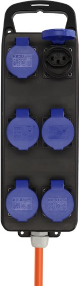 Portabler Stromverteiler BSV P CEE/5, 6x T23 (IP55), 2m N07V3V3 5G2,5 orange - Produktansicht