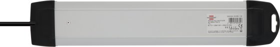 Premium-Alu-Line Steckdosenleiste 6-fach mit USB C PD 30W und USB A 18W 3m H05VV-F3G1,5 - Produktansicht