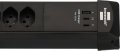 Premium-Line Steckdosenleiste 4-fach (Typ T13) mit 2x USB C PD 65W und USB A 18W schwarz, 3m H05VV-F 3G1,5 - Produktansicht