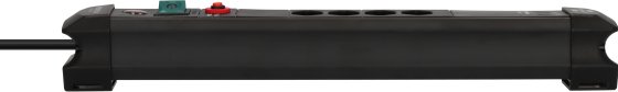 Premium-Line Steckdosenleiste 4-fach (Typ T13) mit 2x USB C PD 65W und USB A 18W schwarz, 3m H05VV-F 3G1,5 - Produktansicht