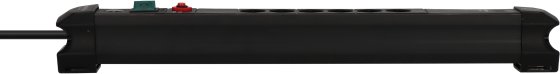 Premium-Line Steckdosenleiste 6-fach (Typ T13) mit 2x USB C PD 65W und USB A 18W schwarz, 3m H05VV-F3G1,5 - Produktansicht