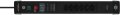 Premium-Line 60.000A &Uuml;berspannungsschutz-Steckdosenleiste 6-fach (Typ T13) mit 2x USB C PD 65W und 1x USB A 18W schwarz, 3m H05VV-F 3G1,5 - Produktansicht