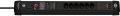 Premium-Line 60.000A &Uuml;berspannungsschutz-Steckdosenleiste 6-fach (Typ T13) mit 2x USB C PD 65W und 1x USB A 18W schwarz, 3m H05VV-F 3G1,5 - Produktbild