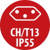 Professional Adapterkabel IP44, CEE/3 auf Typ T13 (IP55) mit FS 10A, 1.5m H07RN-F 3G1,5